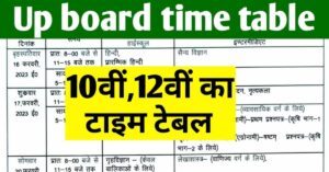 Up Board Time Table